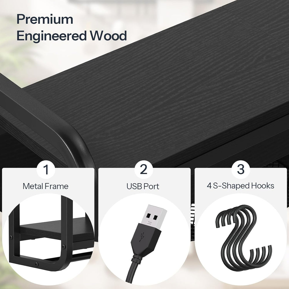 HOOBRO Gaming Floating Shelves for Wall, 26.4" LED Wall Shelf Display Rack
