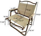 Penau Kids Folding Chair Set, Portable Aluminum Frame, Natural | Set Of 4 Foldable Kids Chairs, Aluminum Frame, Beech Armrests, Canvas Seat, Travel, Patio Use