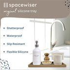 Countertop and Vanity Tray - 11.7" Silicone Bathroom Tray, Flexible Dish Soap Holder for Kitchen, Bathroom Counter Organizer, Shower Toilet Tank Trays Décor Accessories, Sink Makeup Mat Oil