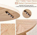 47" Round Dining Table Set for 4, Kitchen Table and Chairs | Wooden Cross Base, Boucle Fabric Chair, for Apartment