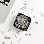 Ceramic Paper Clip Holder for Desk Cute Binder Holder Paperclip Holders for Office Paper Clips Dispenser Organizer desk décor (black)