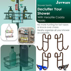 Bronze Shower Caddy - 4 Pack Open Shelf Hooks for Loofah, Razor, Shower Accessories