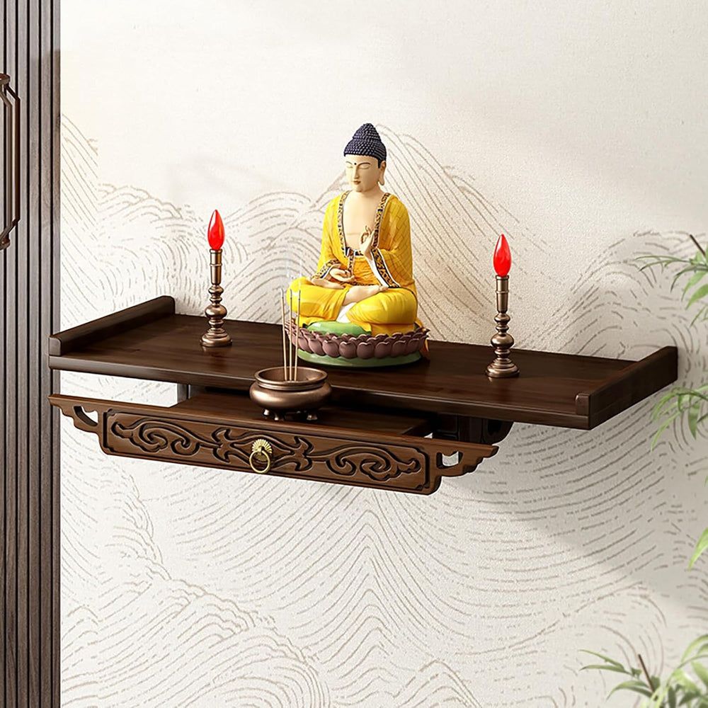Prayer Altar Personal Shrine Stand Wall-Mounted Buddha Altar Shelf Stand, wit...