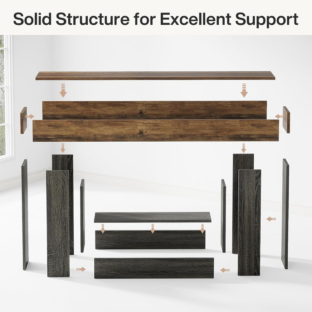 Tribesigns 63" Console Table, 2-Tier Entryway Table with U-Shaped Base |...