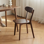 100% Solid Wood Dining Chairs,Mid Century Modern Dining Chairs with Comfortable Curved Backrest,Wood Chairs for Kitchen,Dining Room (1, Walnut Color)