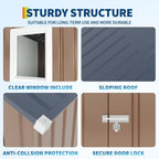 6x4 FT Metal Storage Shed with Window– Outdoor Utility Shed with Lockable Door & Air Vent, Garden/Yard Shed Kit for Backyard Patio Lawn
