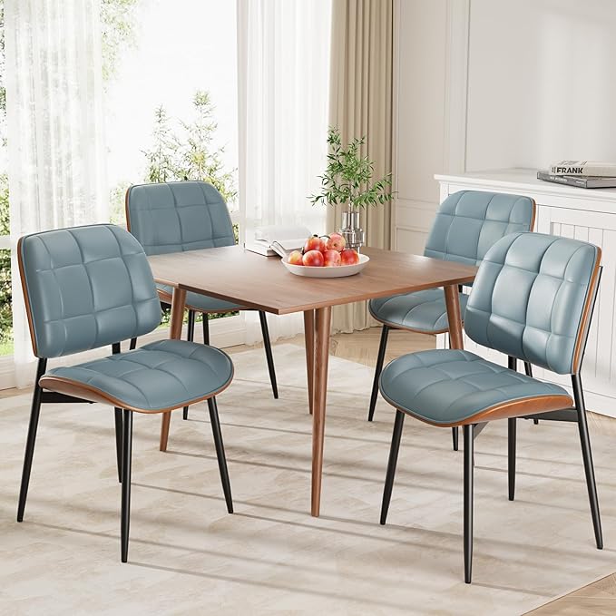 Dining Chair, Mid Century Modern Dining Room Chair with Thick Cushion, Uphols...