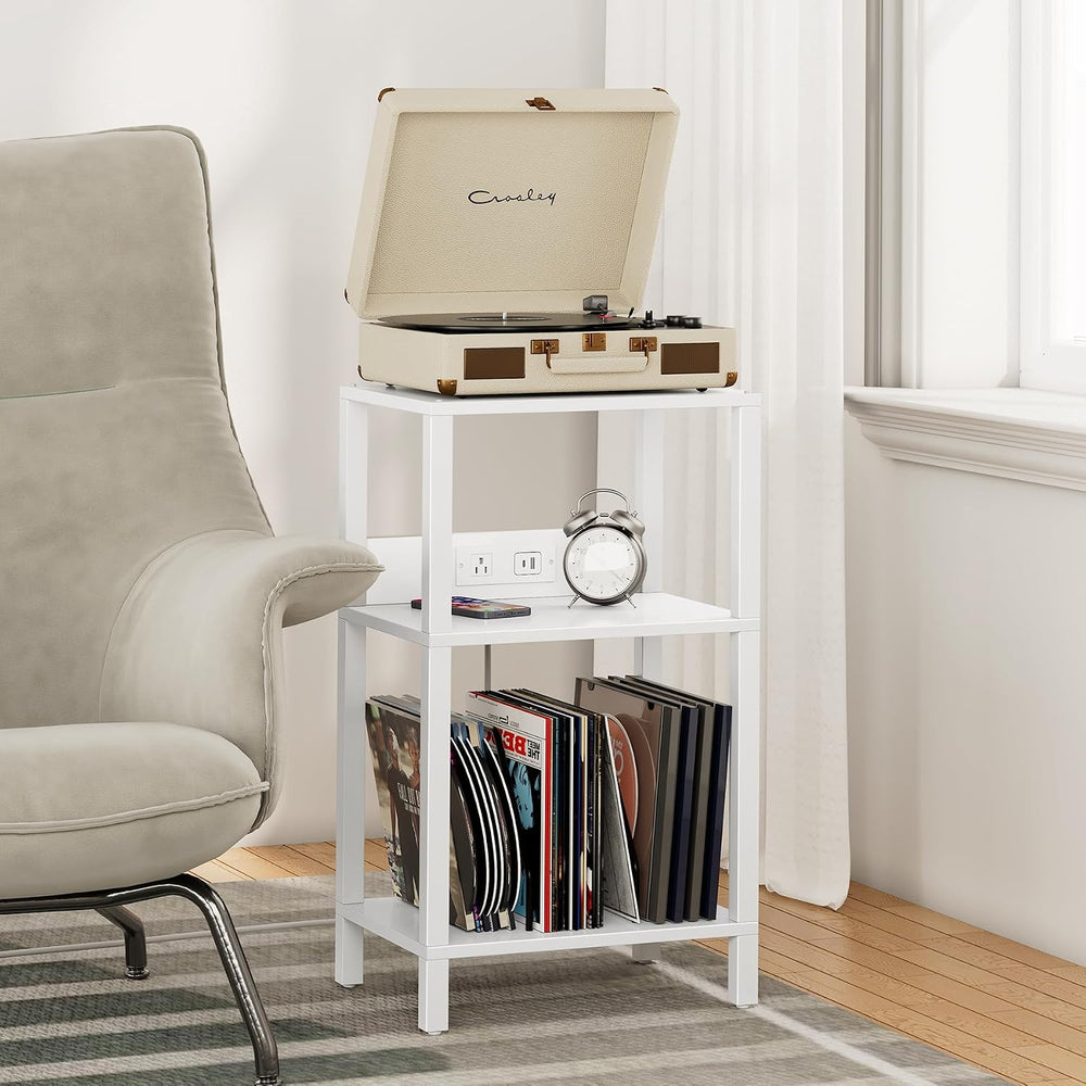 TUTOTAK Record Player Stand with Storage Up to 100 Albums | Record Storage Ta...