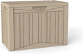 TARKARI 50 Gallon Lockable Resin Deck Box, Waterproof & UV-Resistant Outdoor Storage Box for Outdoor Cushion Storage, Garden Tools & Pool Accessories Storage, Gray