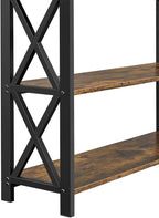 Yaheetech TV Stand for TV up to 45 inch, Entertainment Center with Drawer, Media Console Table with Storage Shelves, for Living Room, Metal Frame, Rustic Brown