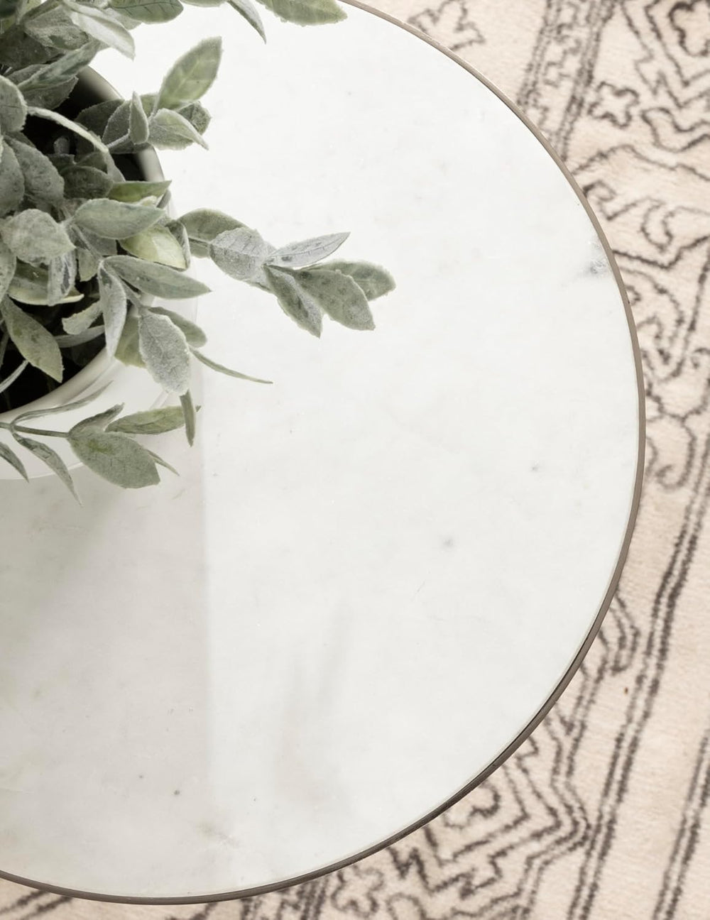 Kate and Laurel Gribben Modern Round Marble Side Table, 14 x 14 x 24, White a...