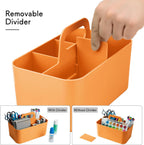 Tiawudi Multipurpose Caddy Organizer, Plastic Caddy with Handle, Stackable Desk Organizer for Stationery, Marker and Pencil, Office Supplies Organizer, Dorm Caddy