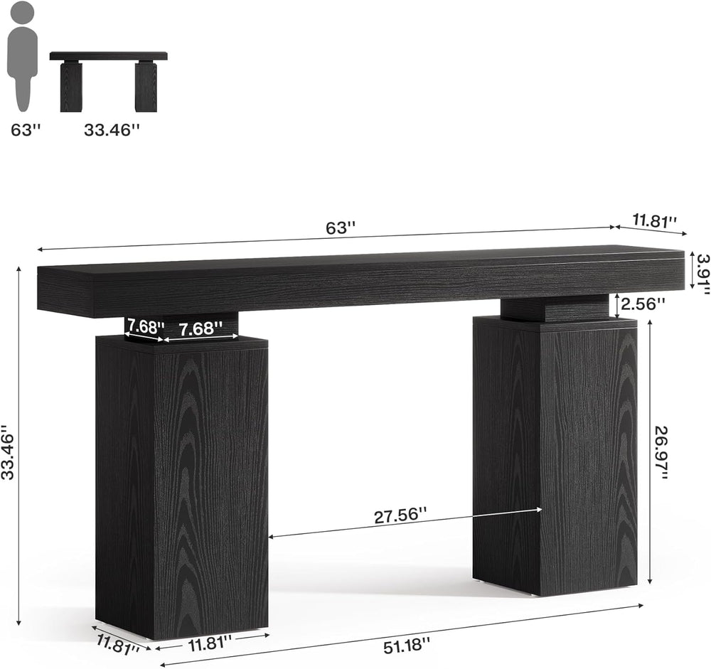 Tribesigns 63-Inch Long Console Table, Farmhouse Entryway Table Behind Couch,...