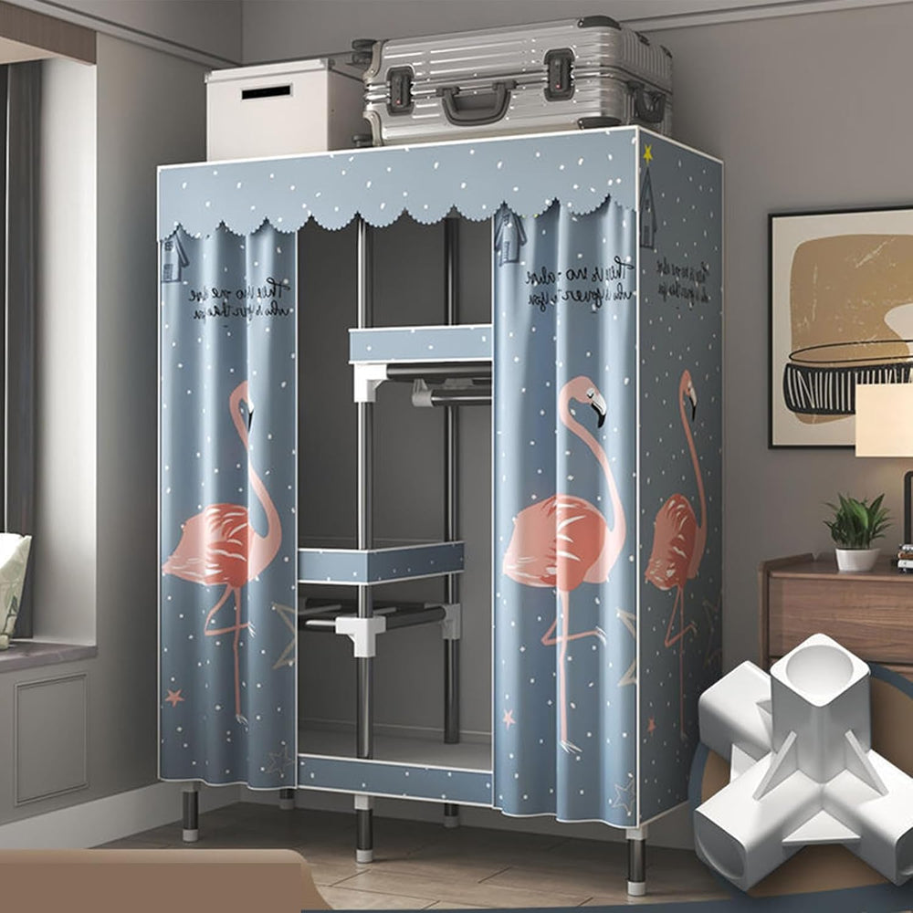 Canvas Wardrobe,Four-Column Portable Wardrobes for Bedroom,Closet Organizers ...