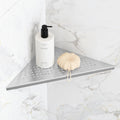 Bathroom Corner Shelf, Recessed 10" Shower Shelf Caddy, SUS304 Stainless Steel Shelf Wall Mount Triangular, No Drilling, Brushed Nickel