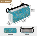 Bedside Caddy for Dorm Bed Bedside Hanging Caddy Bag Iron Frame Storage Organizer Pocket for Bunk Home College Hospital Beds 2 Hooks