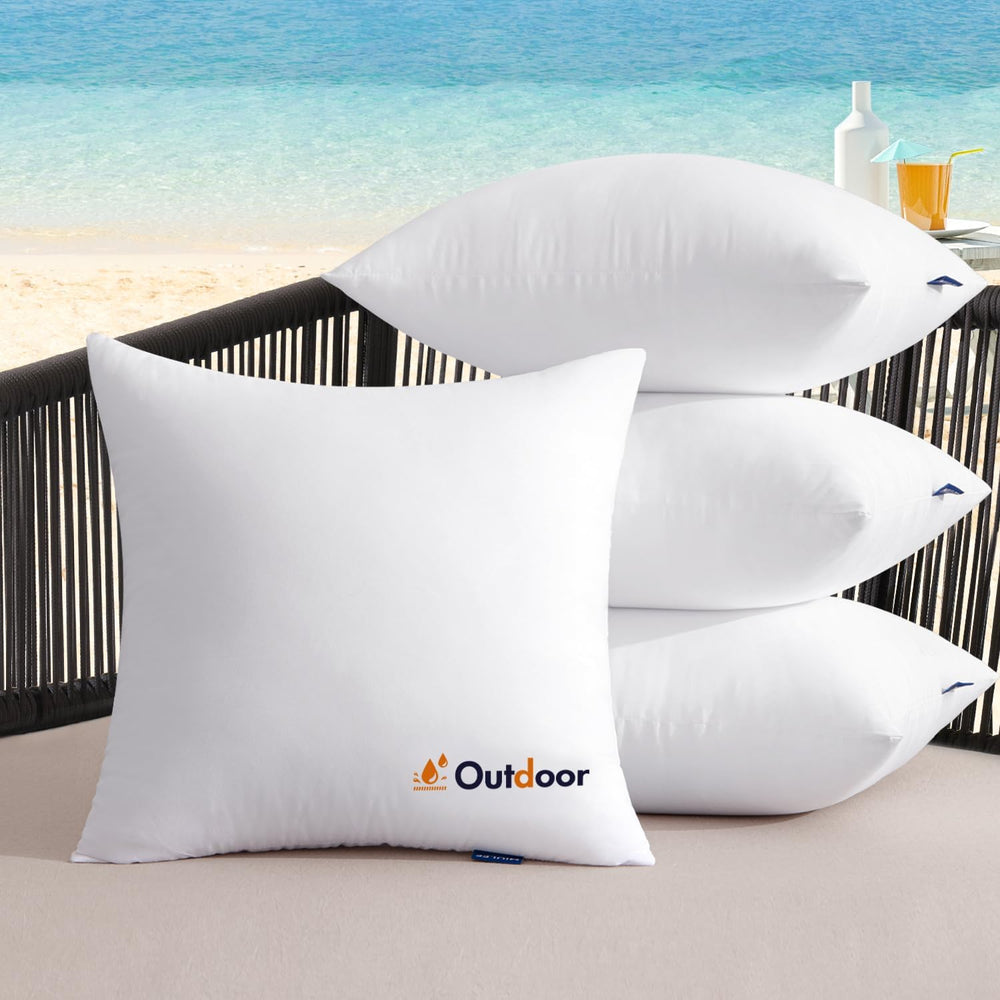 MIULEE Outdoor Pillows Set of 4 20x20 Waterproof Throw Pillow Inserts