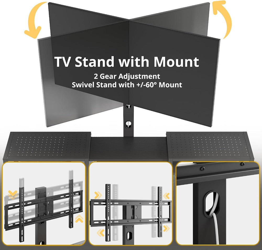 IRONCK 79 Inch TV Stand for TVs up to 85 Inch with Mount and Power Outlet, 3 ...
