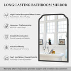 20X30 Inch Black Metal Framed Bathroom Mirror for Wall, Matte Black Bathroom Vanity Mirror, Rectangular Rounded Decor Mirror Anti-Rust, Tempered Glass (Black 20" x 30")