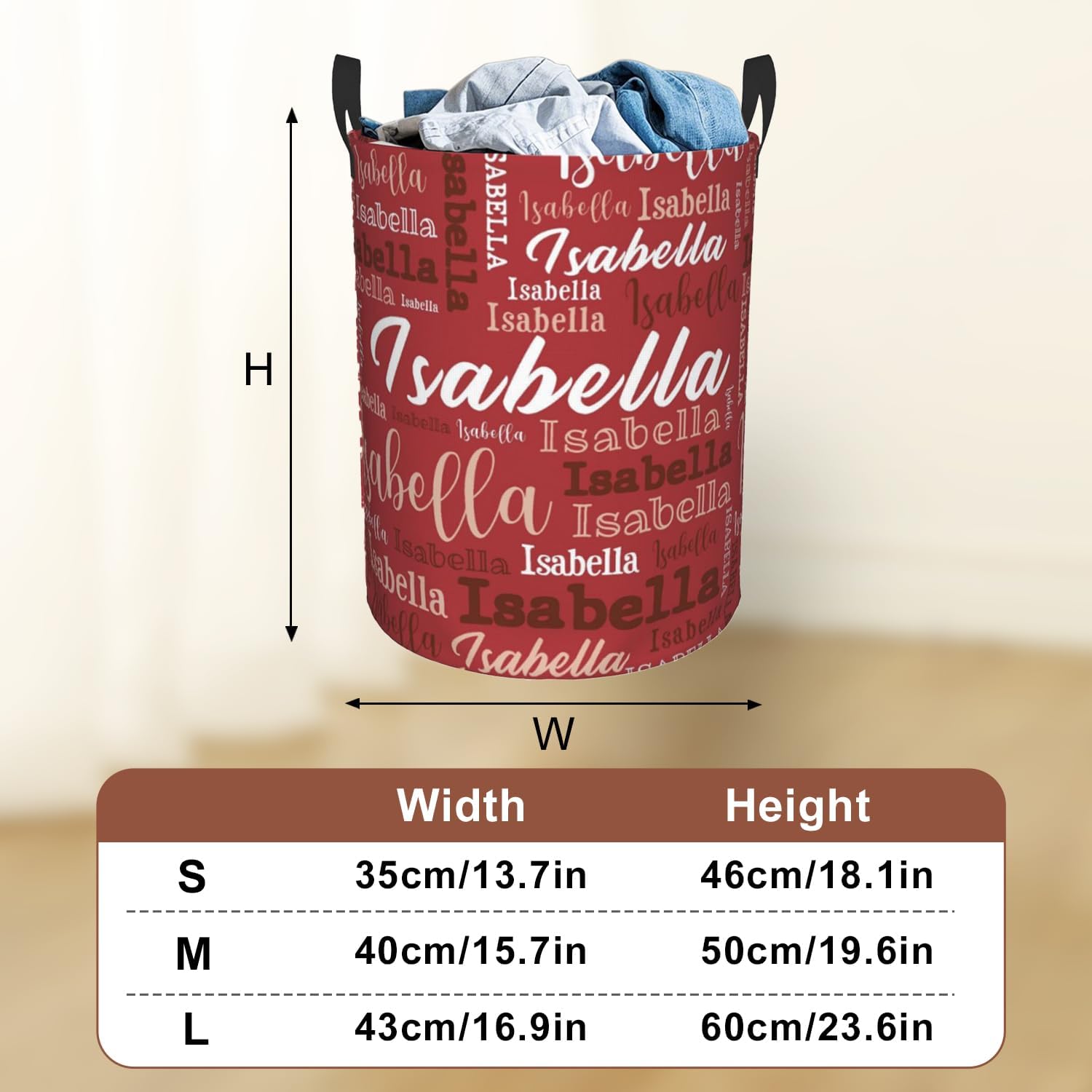 Custom Name Laundry Hamper, Personalized Laundry Baskets with Name for Boys Girls Women Men, Customized Collapsible Dirty Clothes Hamper Easy Storage Gifts for Bedroom Bathroom Living Room