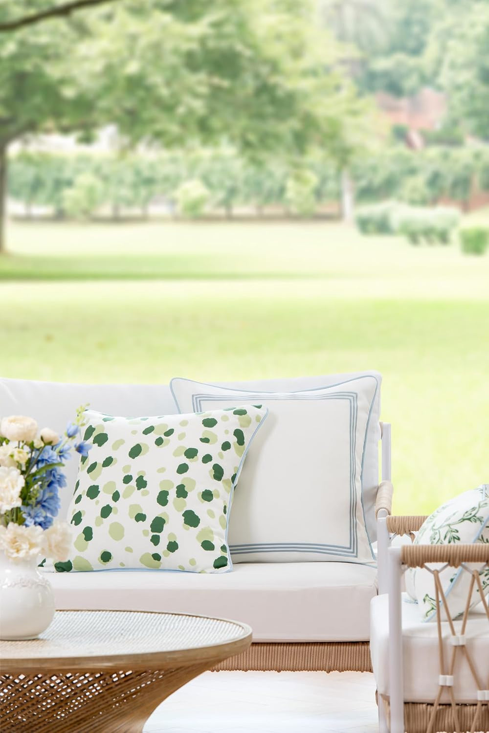 Hofdeco Premium Coastal Patio Indoor Outdoor Throw Pillow Cover Only, 20&quot...