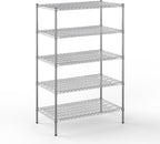 24" Deep x 42" Wide x 64" Height Wire Shelving Kit | 5-Tier | NSF Commercial Storage Rack Unit