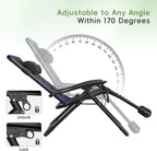 Amopatio XL Padded Zero Gravity Chairs Foldable Zero Gravity Lounge Chair Outdoor Portable Reclining Chair with Removable Cup Holder/Headrest/Footrest