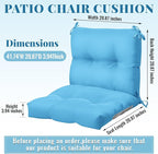 Geetery Outdoor Chair Cushions Set of 4 for Patio Lawn Furniture Wicker Rocking Dining Chairs 42x21x4 Inch High Back Seat Pads Replacement with Ties Weather-Resistant Fade-Resistant Indoor(Lake Blue)