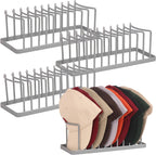 Hat Organizer for Baseball Caps - 4 Pack Space Saving Hat Stand Hold 40 Caps - Premium Metal Hat Rack for Baseball Caps Display & Organizer - No Install Hat Holder for Closet