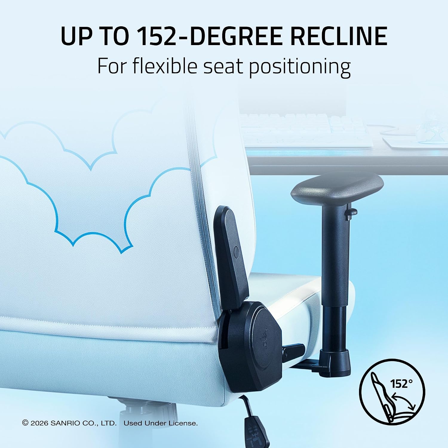 Razer Iskur V2 X NewGen Ergonomic Gaming Chair — Built-in Lumbar Support, Cooltouch Gen-2 EPU Leather, Ultra-Wide Seat Base, Adjustable 152 Degree Recline, Foam Cushions — Cinnamoroll Edition