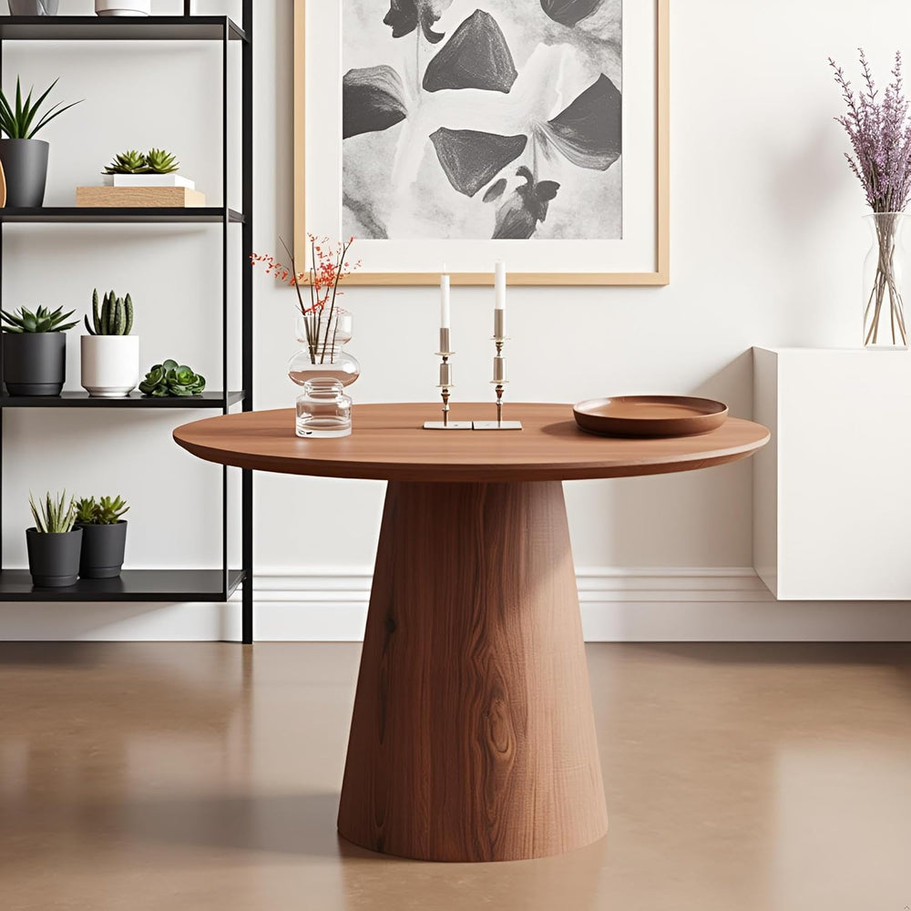 JUSTONE 43.3" Round Dining Table for 4-6,Wood Farmhouse Rustic Kitchen T...