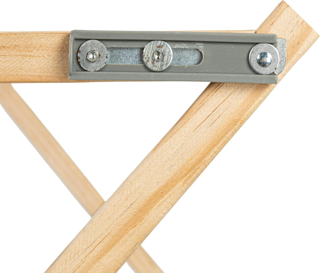 Household Essentials X-Frame Clothes Drying Rack, Stabile Wood Frame with Slanted Feet, Smooth Vinyl Wrapped Rods, 23.8 Feet of Hanging Space, Ready to Assemble, Flat Top, Natural