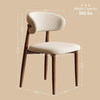 Dining Chairs Set of 4 for Kitchen Dining Table Mid Century Modern Farmhouse Upholstered Linen Dining Room Chairs with Metal Legs, Walnut Beige