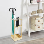Umbrella Stand Indoor, 20.87 Inch Freestanding Metal Umbrella Holder with Bottom Drip Tray, Modern Entryway Umbrella Rack, Compact Umbrella Storage Rack for Lobby, Front Hall, Corridor (Golden)