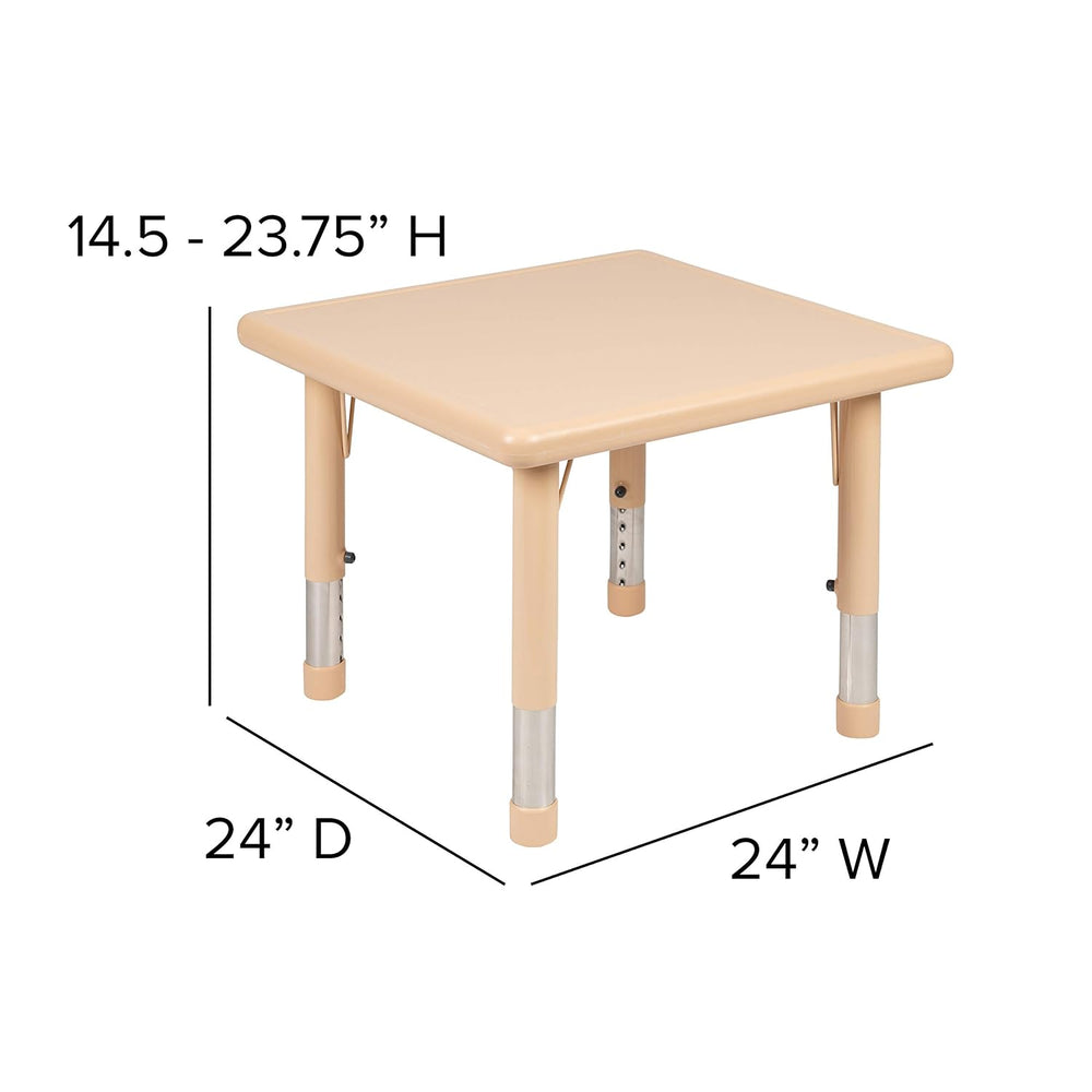 EMMA + OLIVER 24" Square Natural Plastic Height Adjustable Activity Tabl...