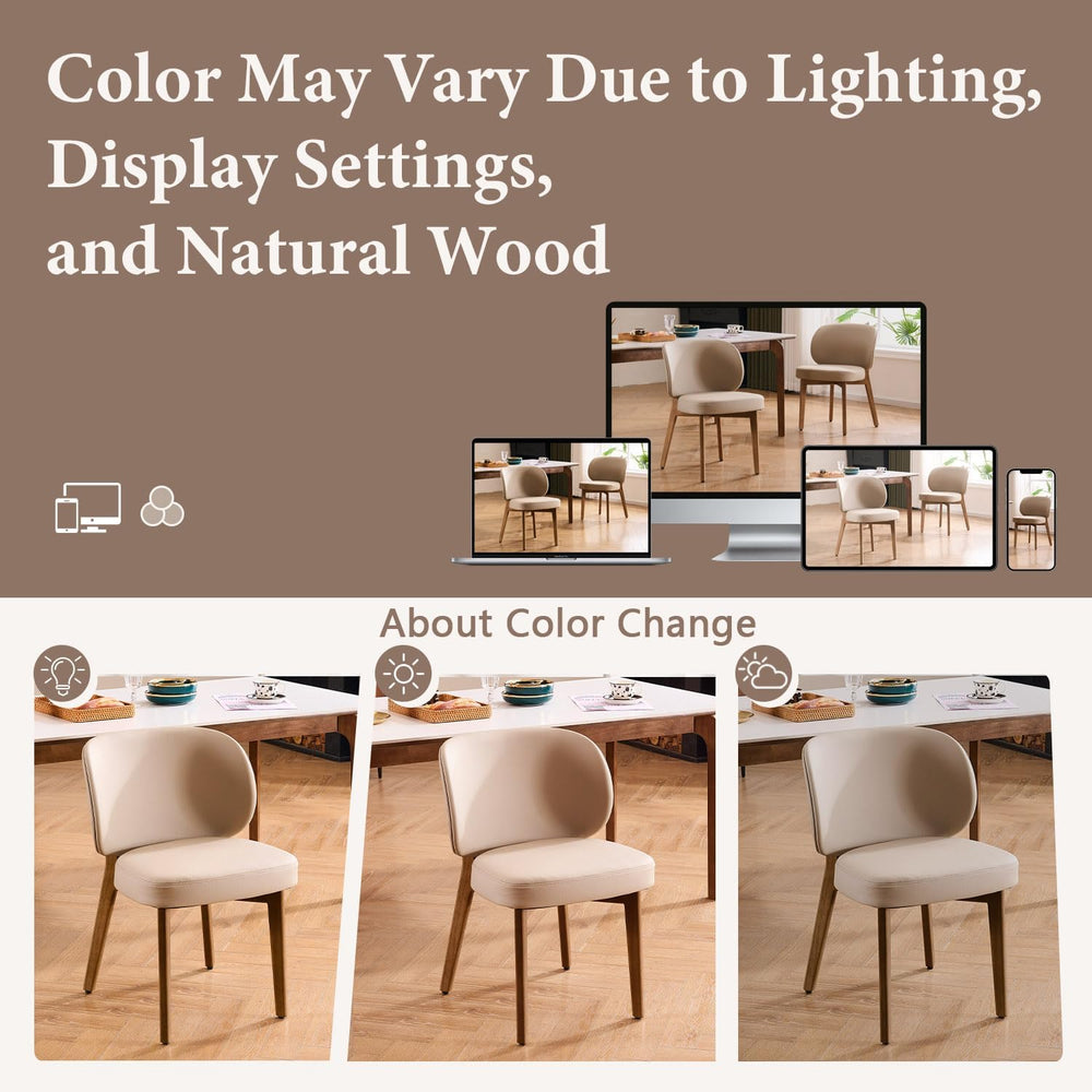 YOUNUOKE Upholstered Dining Chair, Modern PU Leather Dining Room Chair with W...