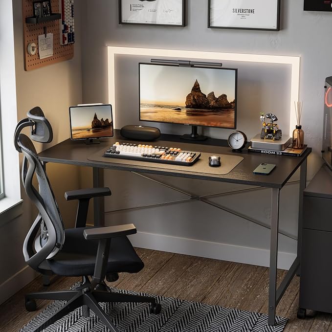Cubiker Computer Desk, 40 inch Small Home Office Desk for Small Spaces, Modern Simple Style for Home, Office, Dark Black