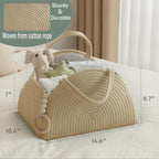 Diaper Caddy Organizer, Cotton Rope Baby Caddy Basket, Nursery Storage Bin | Large Storage Basket, Car Organizer for Diapers and Baby Wipes, Cute Design Gift for Baby Shower, Newborn Essentials
