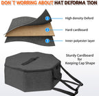 Boczif Hat Storage Box for Women and Men, Hat Storage bag for Travel Collapsible, Cowboy Hat Case with Handle, Hat Organizer Container Large Cap Bag for Carry (Dark Grey)