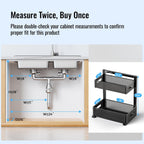 Under Sink Organizer, Silk-Smooth Metal Sliding Drawer Organizers and Storage Rack, Pull Out Cabinet Shelf for Kitchen, Bathroom, Pantry, Cabinet, Closet