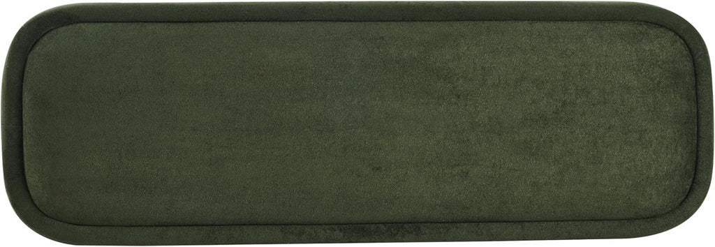 Christopher Knight Home Damas Fabric Upholstered Dining Bench, Wooden Entryway Bench, Long Sofa Footstool for Living Room, Bedroom End of Bed Bench, Olive Green+Walnut