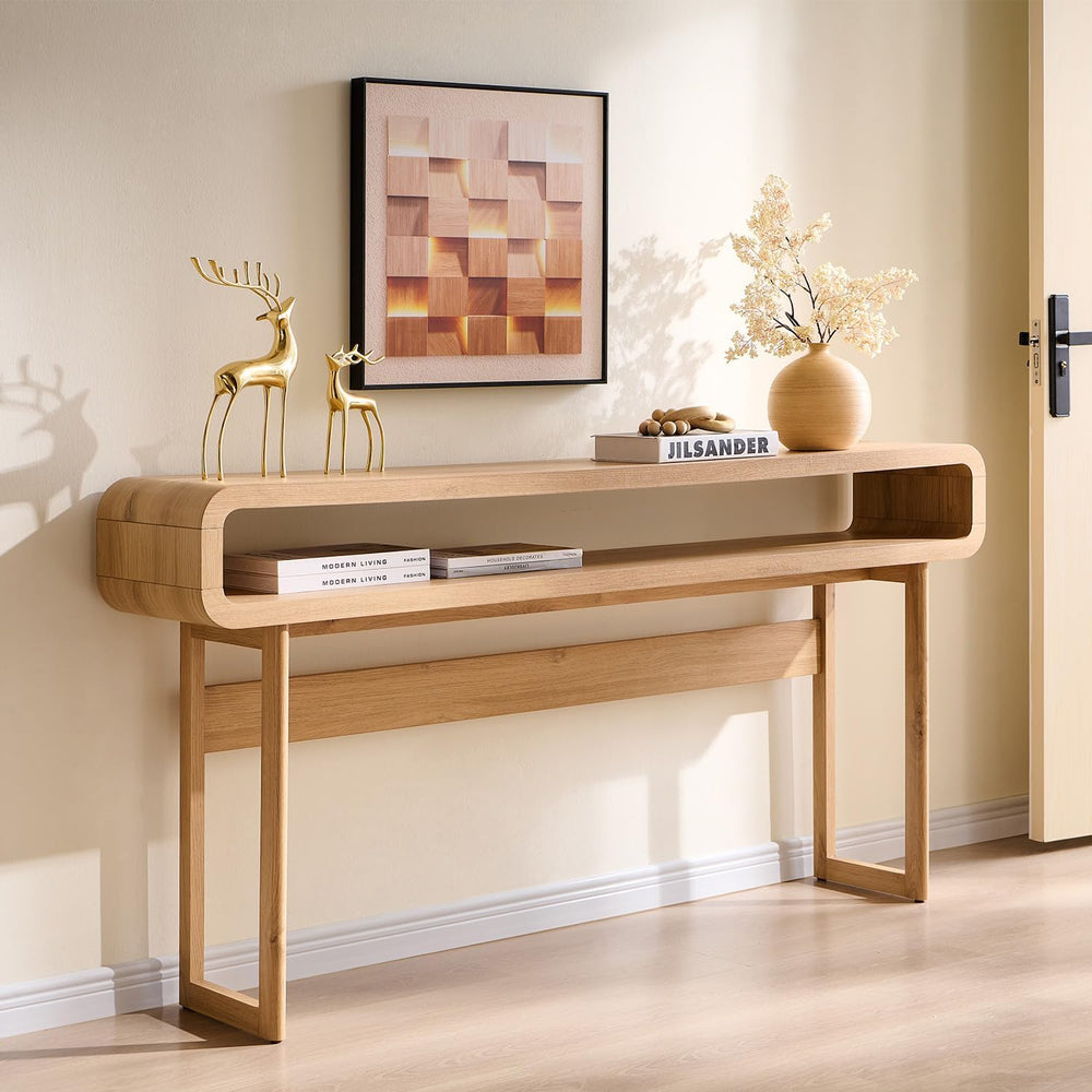 IFGET 63-Inch Long Console Table, 31.5" Tall Modern Entryway Table with ...