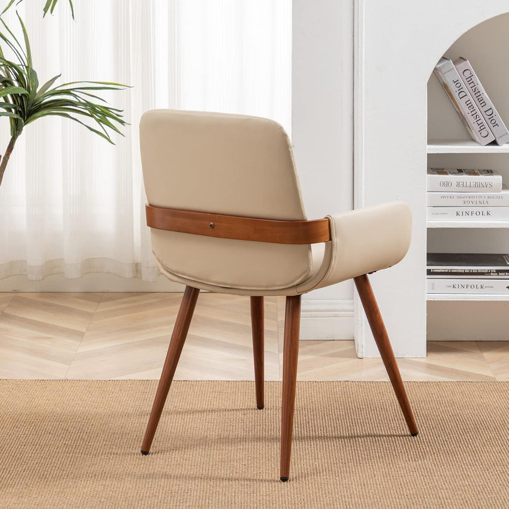 LUNLING Mid Century Modern Dining Chairs Set of 2,Accent Faux Leather Side Ch...