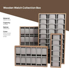 Wooden Watch & Jewelry Tray Organizer - 24/30 Grid Display Holder with Removable Pillow for Men & Women's Storage (30 Grid)