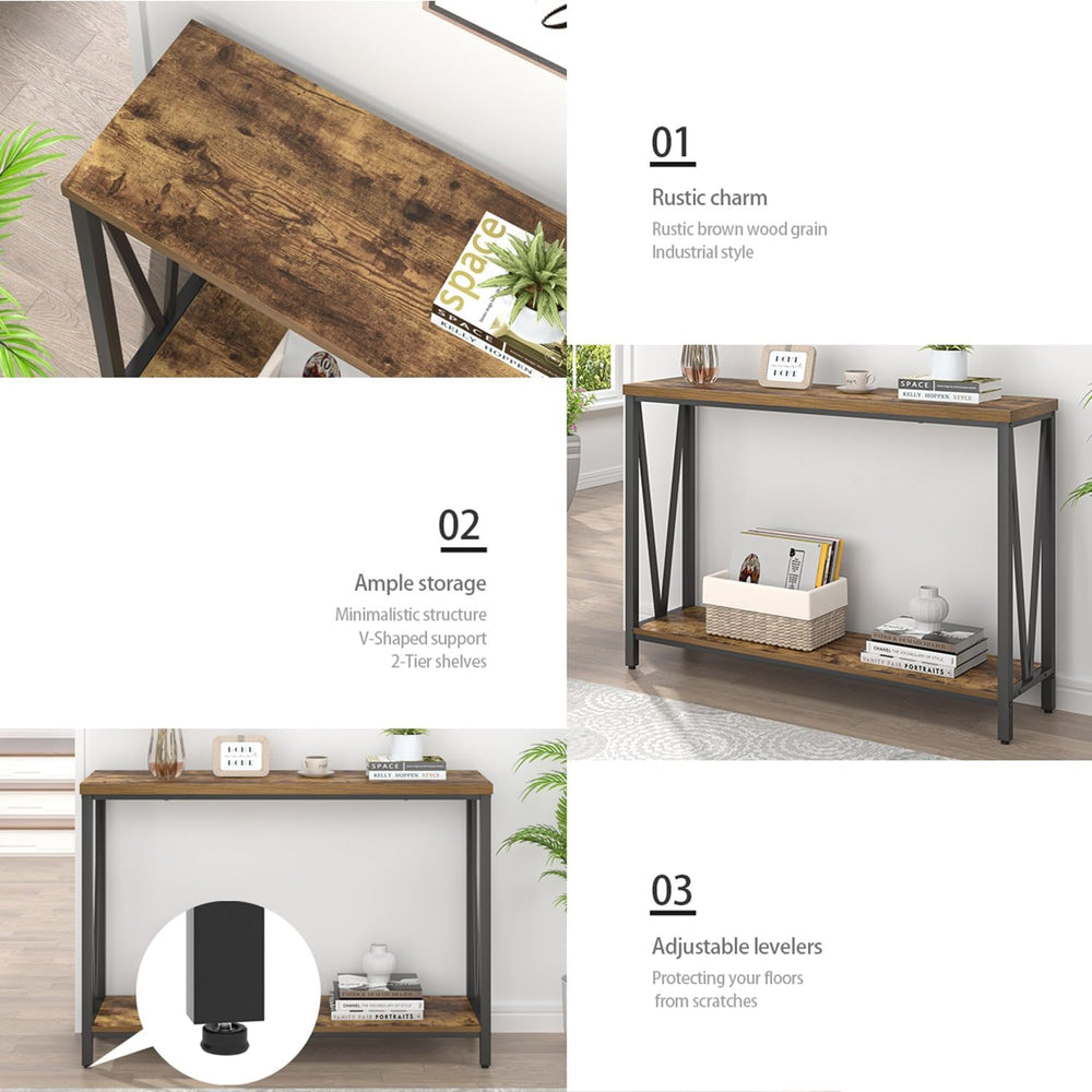 EXCEFUR Entryway Table, Narrow Sofa Console Tables Behind Couch, Modern Entry...