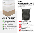 Laundry Hamper, Large Woven Rope Tall Laundry Basket with Handles, 22" X 17" X 13", Decorative Storage Basket for Clothes and Blankets in Living room, Bedroom, Jute & White