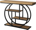 Shintenchi 41.3” Console Table with Storage, Industrial Entryway Table, 4-Tier Shelves Sofa Table Behind Couch, Narrow Wood Accent Table for Living Room, Entryway,Entrance, Hallway, Foyer,Rustic Brown