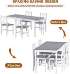 SogesHome 47.2'' Dining Table Set with 4 Chairs, 5-Piece Modern Chic Design, Premium Construction, Versatile Functionality, Easy Assembly, Gray and White Finish, Grey
