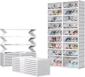 Dollate 9 Tiers 36 Pairs Foldable Shoe Rack, Large Shoe Storage with Magnetic Clear Door, Easy Assembly and Freely Movable Shoes Organizer, Large Capacity Shoe Shelf for Cloakroom, Entryway
