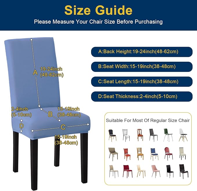 Chair Covers, Stretch Kitchen Chair Covers/Dining Room Chair Covers Set of 8,...
